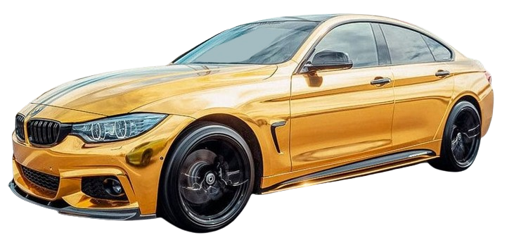 yellow gold chrome car